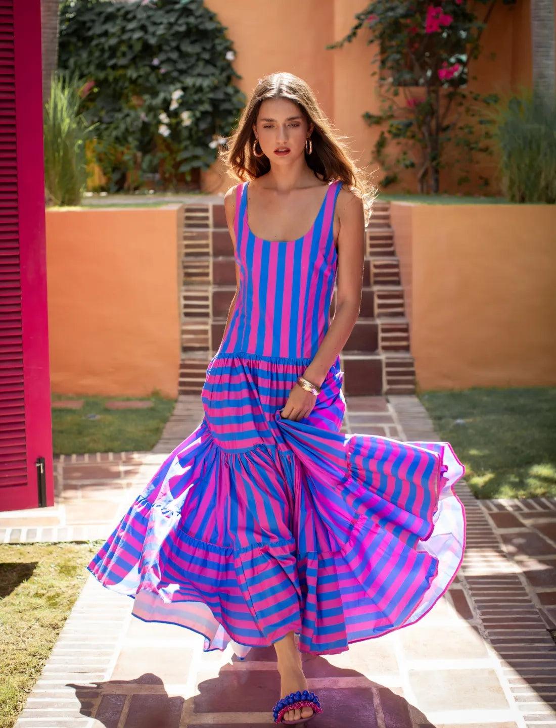 SELENA MAXI DRESS STRIPE