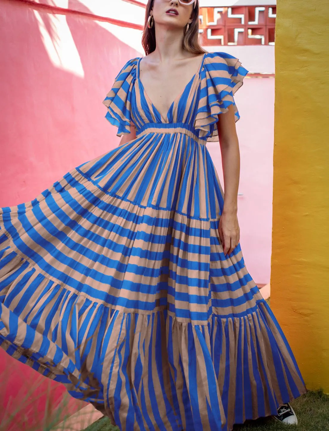 VALE MAXI DRESS CABANA STRIPE