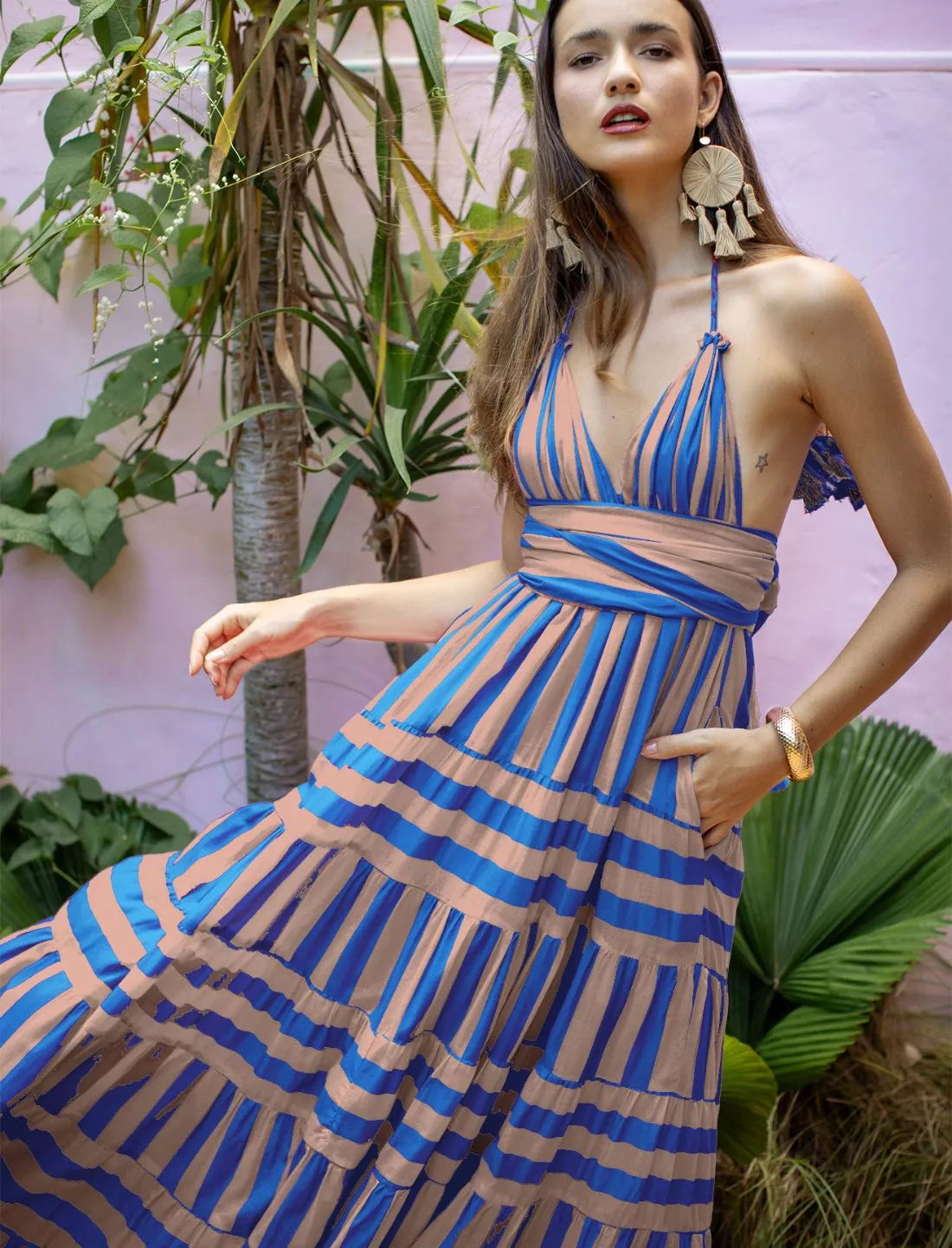 LOLA MAXI DRESS STRIPE