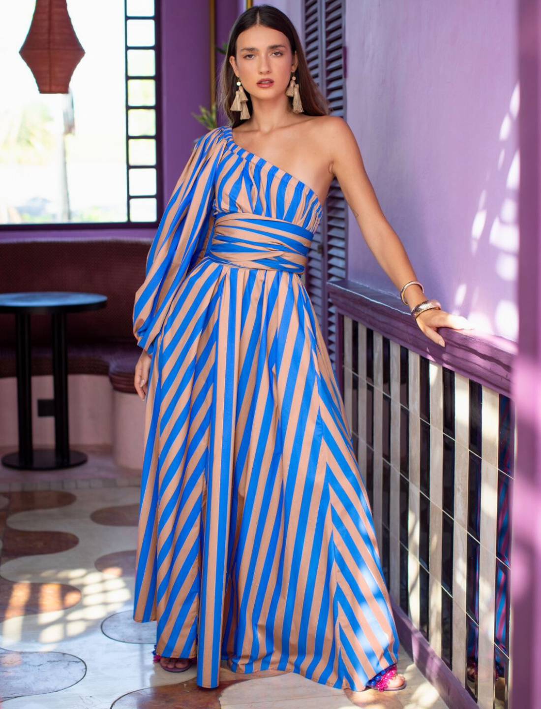 INES MAXI DRESS STRIPE