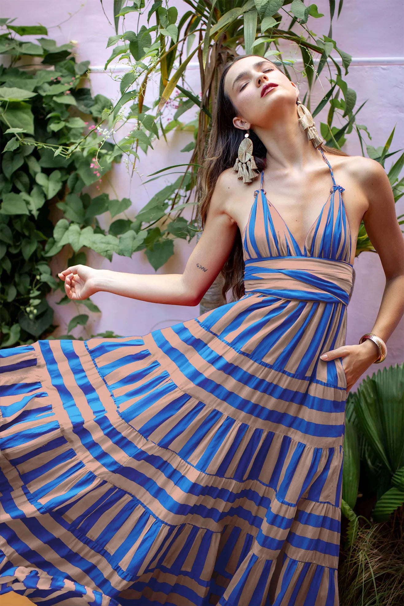 LOLA MAXI DRESS STRIPE