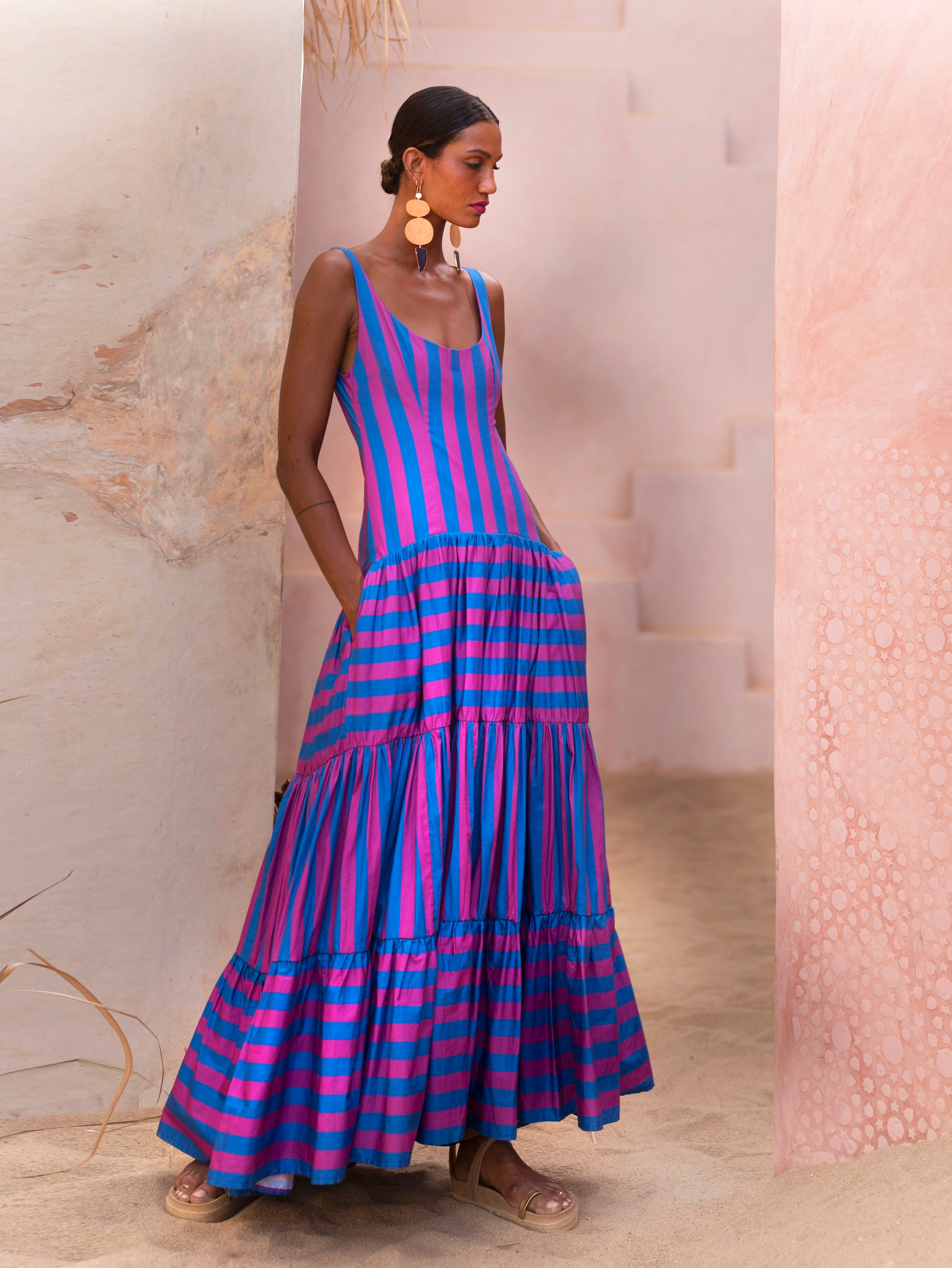 SELENA MAXI DRESS STRIPE