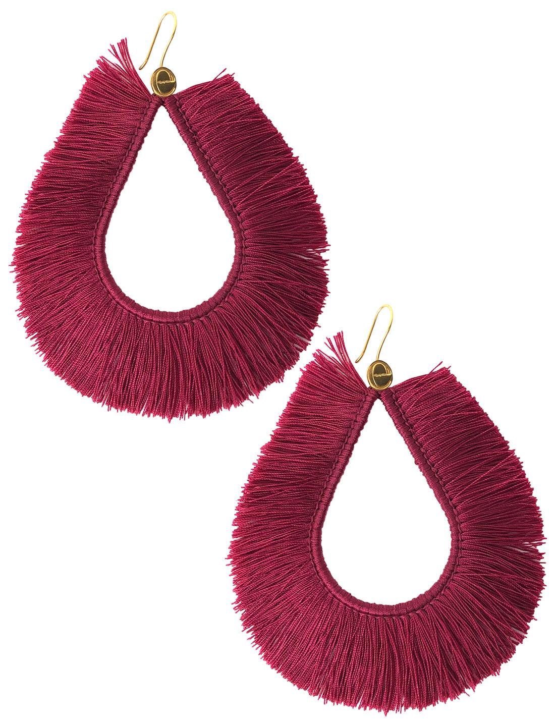 Magenta Tribal Earrings – by Barbe Jewelry