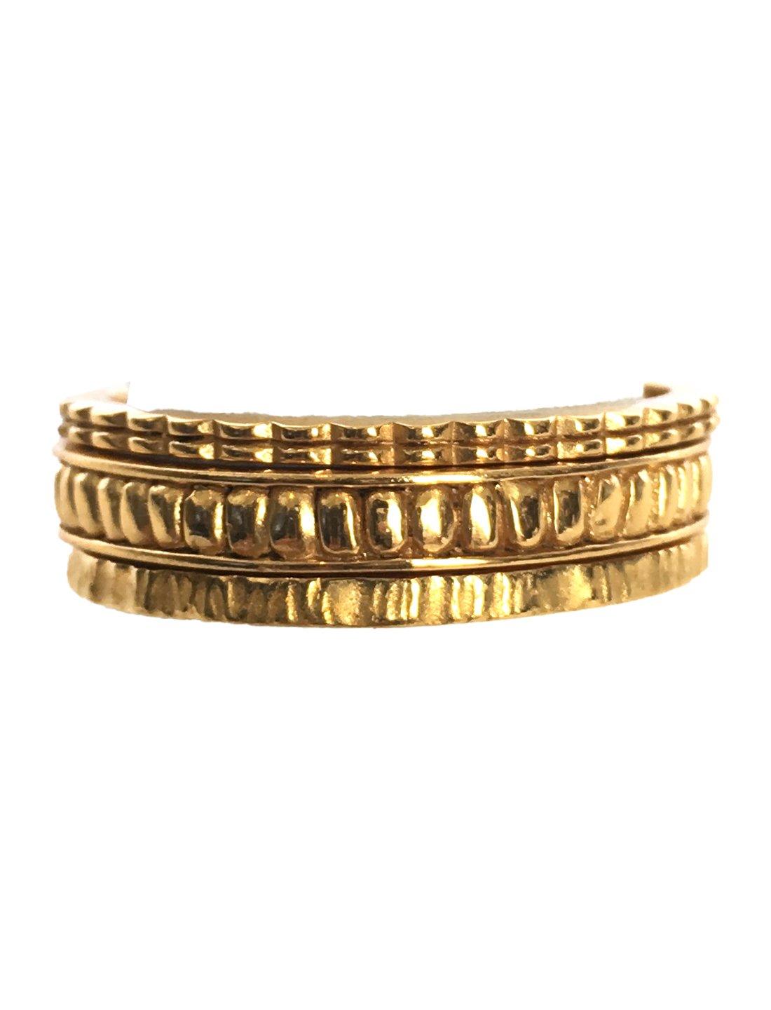 STACK RING PEBBLE HAMMERED GOLD SET - Erika Peña