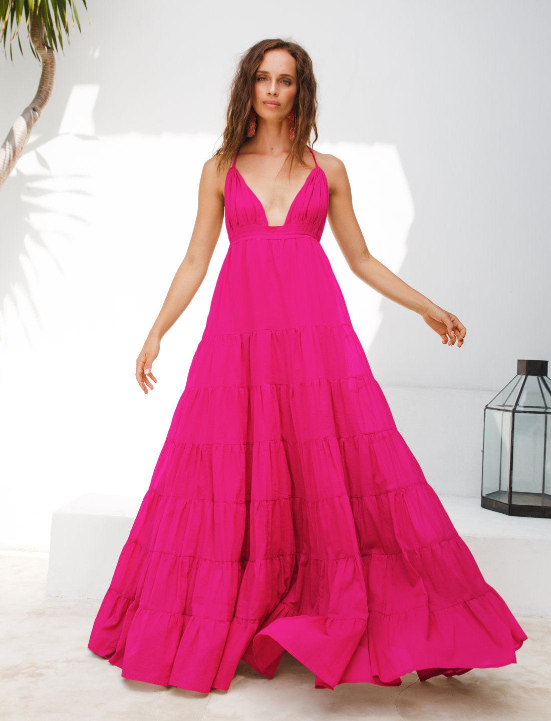 LOLA BOHEMIAN HALTER MAXI DRESS - Erika Peña