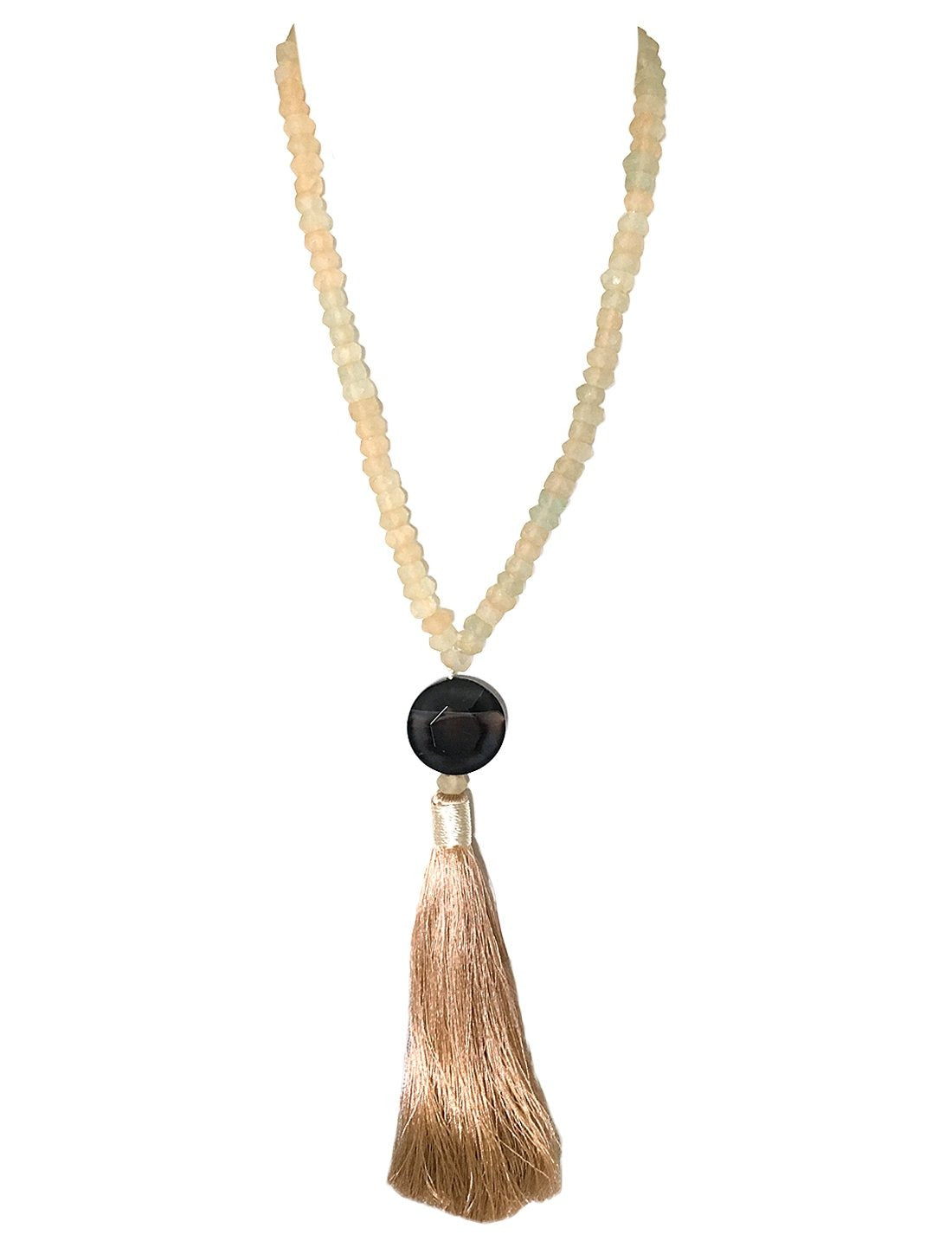 KAEO KARAIHE Sea Glass Bead with Tassel Necklace - Erika Peña