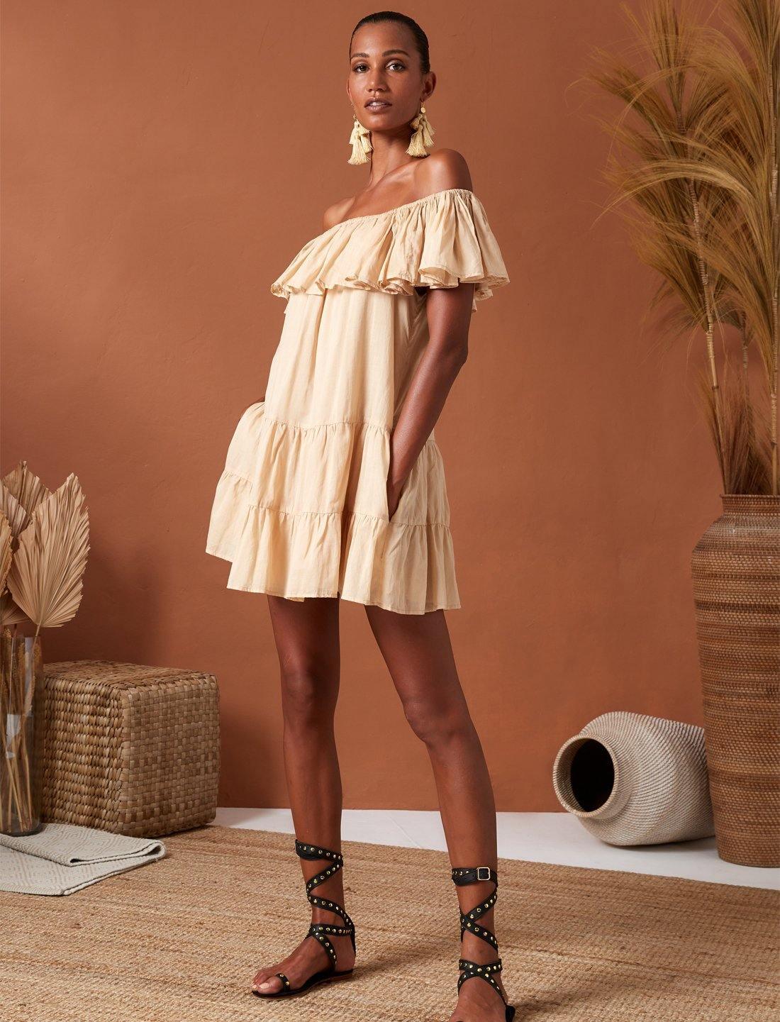 Boho ruffle dress hotsell